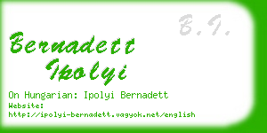 bernadett ipolyi business card